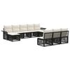 vidaXL Set Divano da Giardino 10 pcs Nero polyrattan