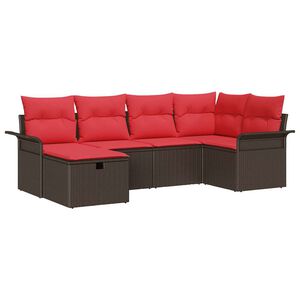 vidaXL Set Divano da Giardino con cuscino 6 pcs Poly Rattan