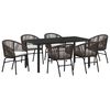 vidaXL Set da Pranzo per Giardino 7 pz Marrone