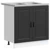 vidaXL Mobiletto per lavabo Porto 2 pz Nero 80 x 46 x 81,5 cm