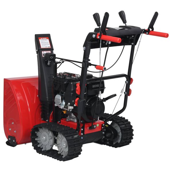 vidaXL Spazzaneve a Doppia Fase Rosso e Nero in Plastica 196 cc 6,5 HP