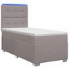 vidaXL Letto box spring con materasso Tortora 90 x 200 cm Tessuto