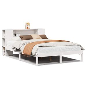 vidaXL Letto Libreria senza Materasso Bianco 135x190 cm Legno di Pino