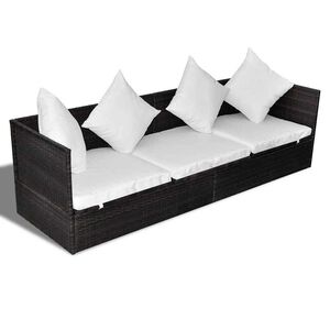 vidaXL Lettino da sole Marrone 200 x 60 x 58 cm polyrattan