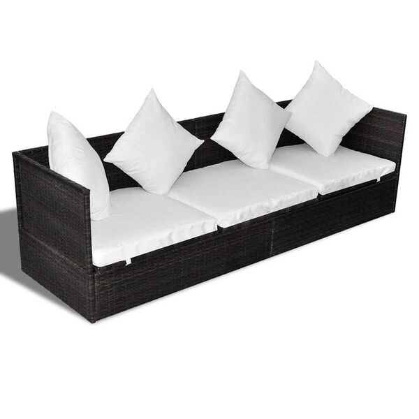 vidaXL Lettino da sole Marrone 200 x 60 x 58 cm polyrattan