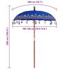 vidaXL Parasol Balinese Blu 185 x 185 x 260 cm