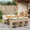 vidaXL Set da Pranzo da Giardino 7 pz con Cuscini Beige in Polyrattan