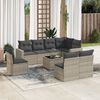 vidaXL Set Divano da Giardino 9pz con Cuscini Grigio Chiaro Polyrattan
