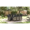 vidaXL Set da Pranzo per Giardino con cuscino 9 pcs Grigio Poly Rattan