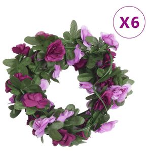 vidaXL Ghirlande Fiori 6 pz Viola Chiaro 250 cm