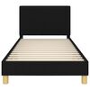 vidaXL Struttura letto bambini con testata Nero 90 x 190 cm Tessuto