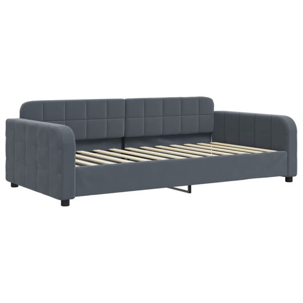 vidaXL Letto da Giorno Grigio Scuro 100x200 cm in Velluto