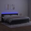 vidaXL Letto a Molle con Materasso e LED Nero 200x200 cm in Velluto
