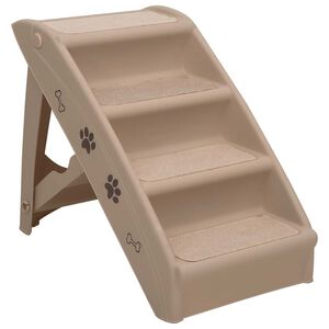 vidaXL Scala Pieghevole per Cani Marrone 62x40x49,5 cm