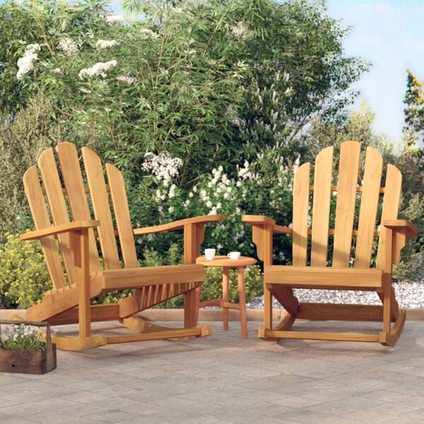 vidaXL Sedie Dondolo Adirondack Giardino 2pz 79x100x103 Massello Teak