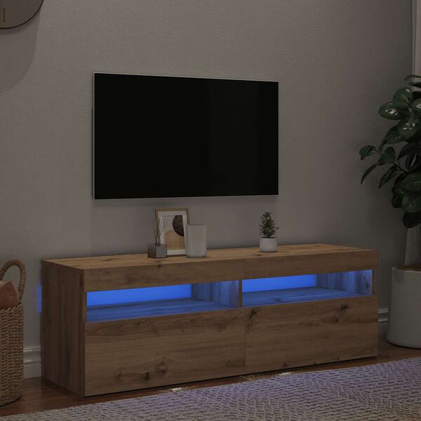 vidaXL Mobile Porta TV con LED Artigianale 120x35x40 cm Multistrato
