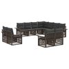 vidaXL Set Divano da Giardino 11 pz Grigio e Grigio Scuro polyrattan
