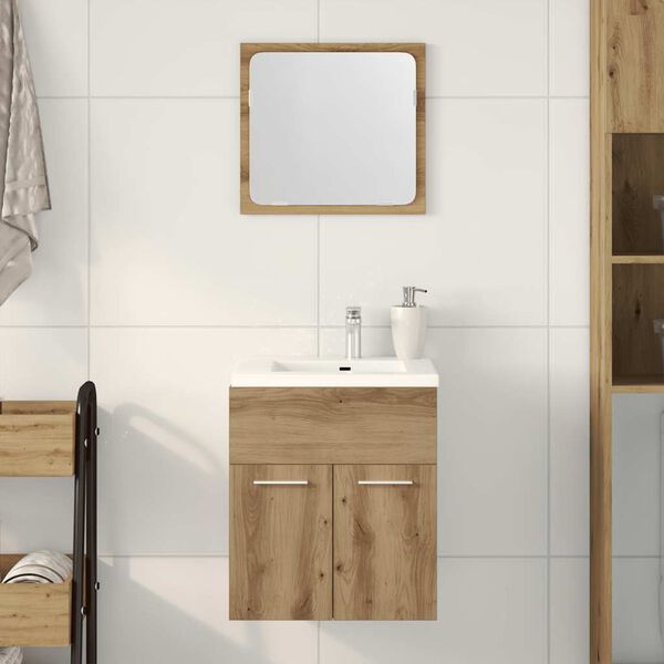 vidaXL Set Mobili da Bagno 2 pz Rovere Artigianale Legno Multistrato