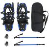 vidaXL Racchette da neve 3 in 1 con bastoni da trekking Blu e Nero