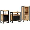 vidaXL Set di mobili per il bagno 3 pz Marrone e Nero