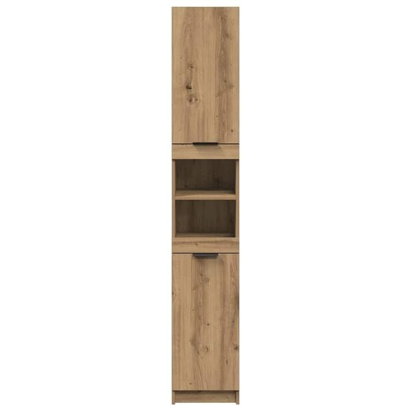 vidaXL Armadietto da Bagno Rovere Artigianale 32x34x188,5cm Truciolato