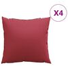 vidaXL Cuscini per divano 4 pz colore Rosso Vino 60x60 cm in Tessuto