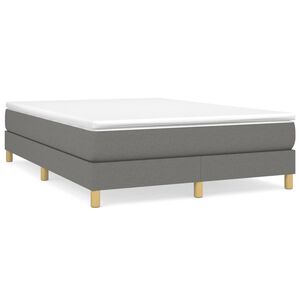 vidaXL Struttura Letto a Rete a Molle Grigio Scuro 140x190 cm Tessuto