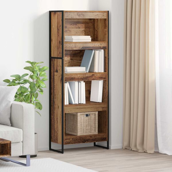 vidaXL Armadio per Libri Legno vecchio 80 x 30 x 155 cm