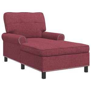 vidaXL Chaise Lounge con cuscino Rosso Vino 91 x 157 x 91 cm Tessuto