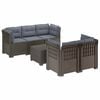 vidaXL Divano da Giardino 5 Posti con Cuscini Stile Rattan PP