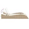 vidaXL Lettino Prendisole con Cuscini Beige 114x205x73 cm Polyrattan