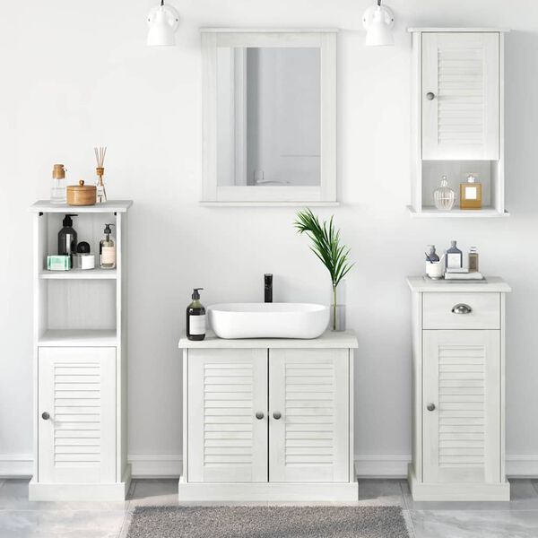 vidaXL Set di mobili per il bagno con porta VIGO 5 pcs Bianco Antico
