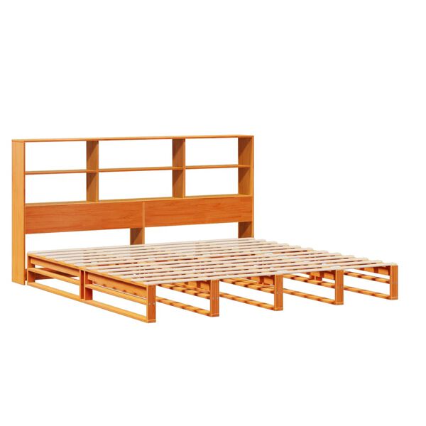 vidaXL Letto Libreria senza Materasso Marrone Cera 180x200 cm Legno