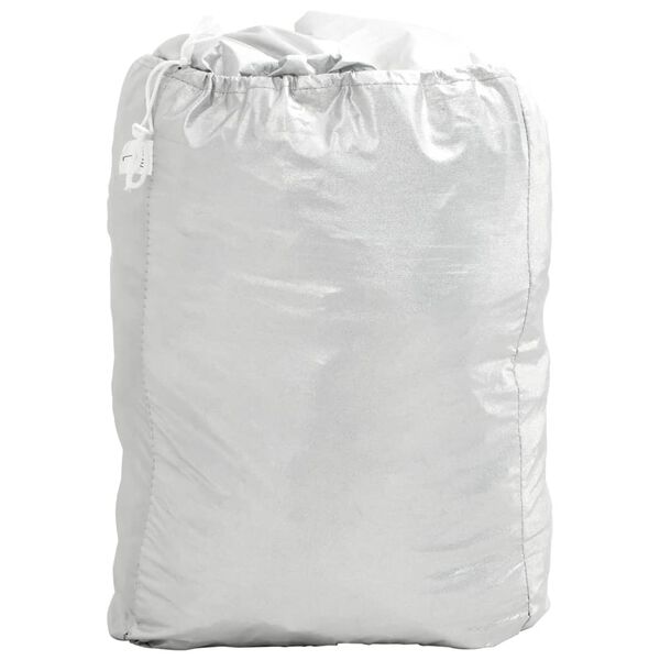 vidaXL Mezza Copertura Auto con Ganci Argento M PEVA