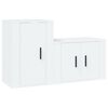 vidaXL Set di Mobili Porta TV 2 pz Bianco in Legno Multistrato