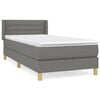 vidaXL Giroletto a Molle con Materasso Grigio Scuro 100x200 cm Tessuto