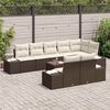 vidaXL Set Divano da Giardino Marrone e Crema Poly Rattan