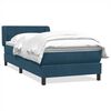 vidaXL Giroletto a Molle con Materasso Blu Scuro 100x220 cm in Velluto