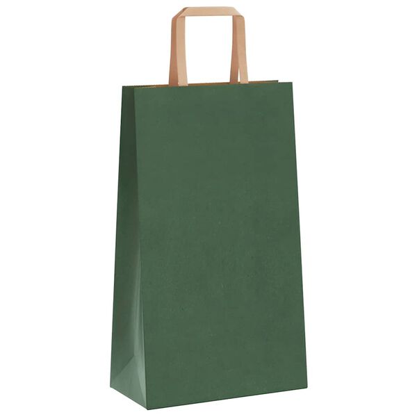 vidaXL Sacchetti di Carta 50 pz con Manici Verdi 21x11x36 cm