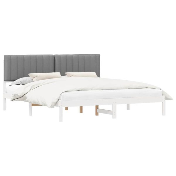 vidaXL Letto con Testiera Rivestita Grigio chiaro 180 x 200 cm