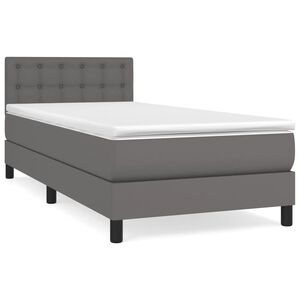 vidaXL Giroletto a Molle con Materasso Grgio 80x200 cm in Similpelle