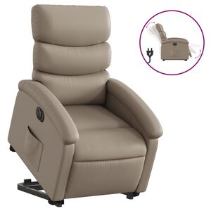 vidaXL Poltrona Alzapersona Reclinante Elettrica Cappuccino Similpelle