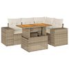 vidaXL Set Divano da Giardino 5 pz con Cuscini Beige in Polyrattan