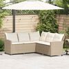 vidaXL Divano a Forma di L con Cuscini in Polyrattan Beige