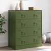 vidaXL Credenza Verde Oliva 67x39x83 cm in Acciaio