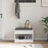 vidaXL Panca per ingresso con cuscino Bianco 63 x 38 x 45 cm