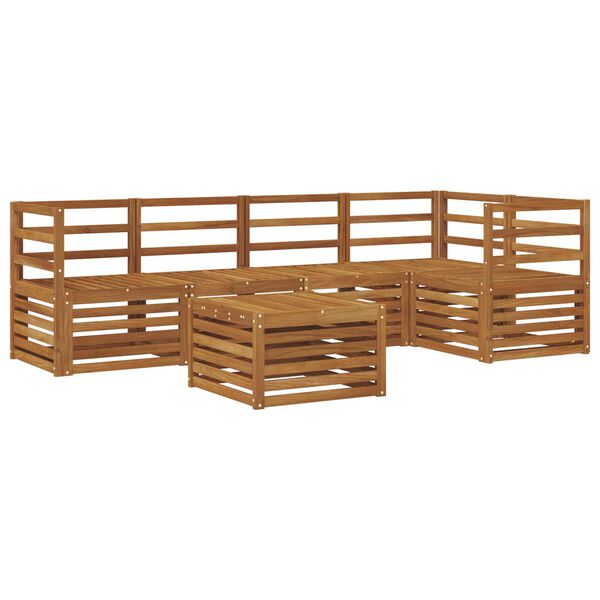 vidaXL Set divani 6 pcs Naturale Legno di Acacia Massello