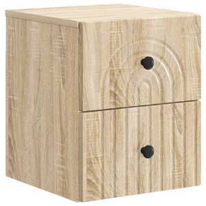 vidaXL Mobiletto da notte a muro Rovere Sonoma 33 x 34,5 x 40 cm