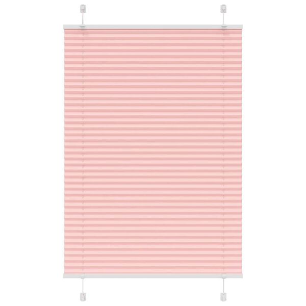 vidaXL Tenda Plissettata Rosa 85x100 cm Larghezza Tessuto 84,4 cm