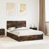 vidaXL Letto con Contenitore con testiera Rovere fum&eacute; 160 x 200 cm